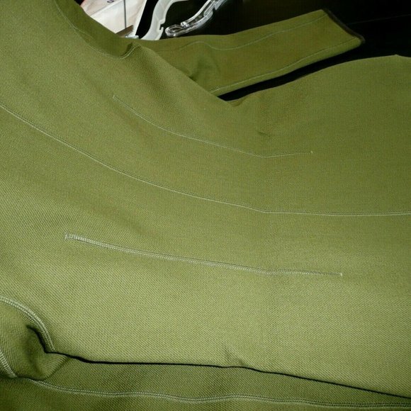 Philosophy Di Alberta Ferretti Long Wool Coat Olive Green with Brown USA Size 4 - Picture 12 of 16